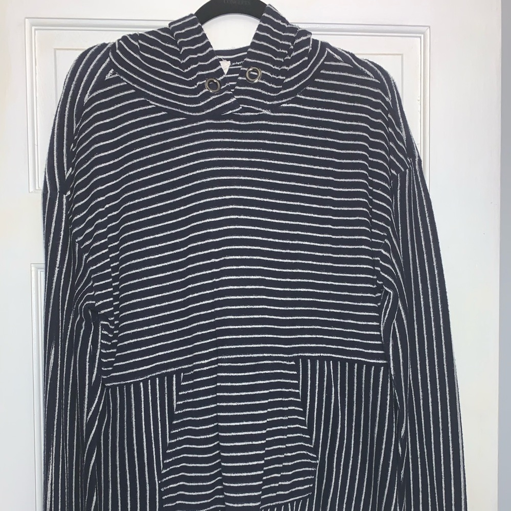 Striped Terrycloth hoodie